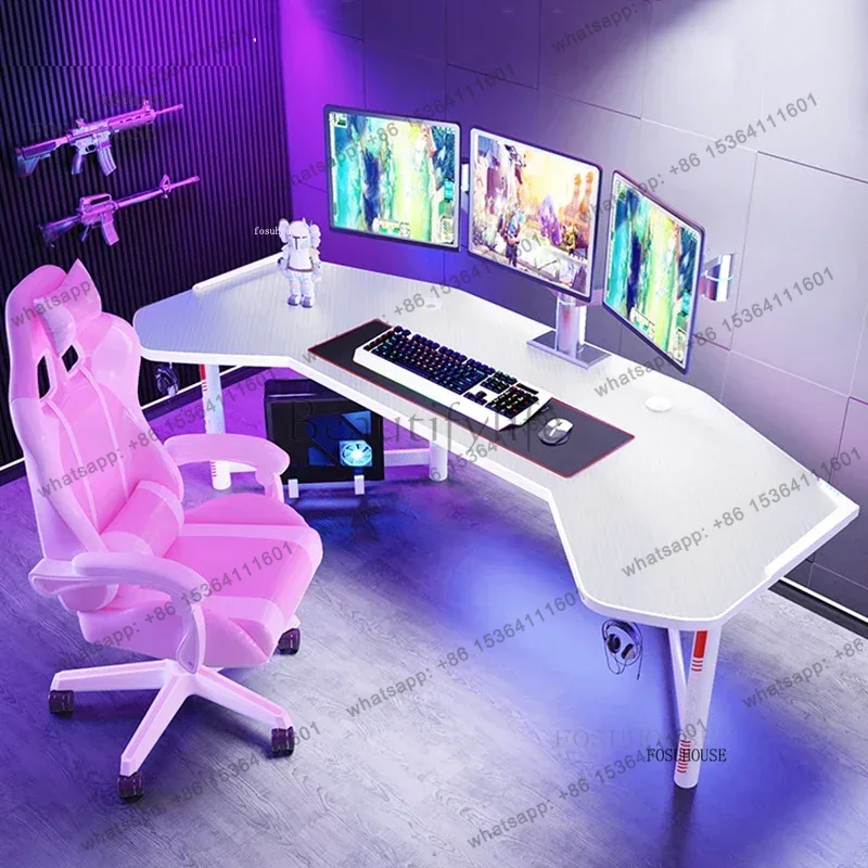 White Computer Desk Office Fur - Esports Gaming Furniture บทวิจารณ์และราคา