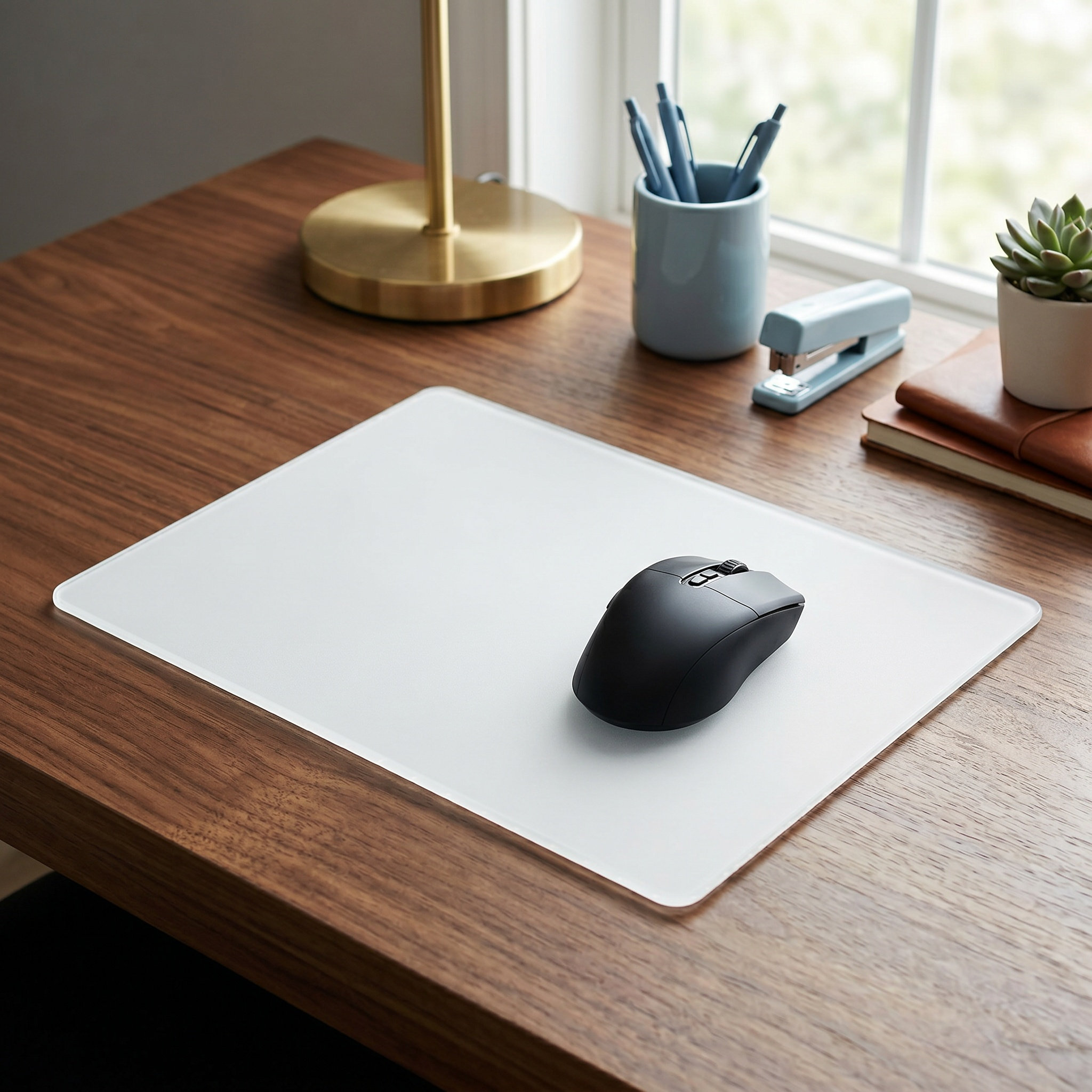 Tempered Glass Mousepad White  - Esports Gaming Competition บทวิจารณ์และราคา