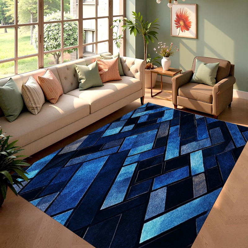 Nordic Blue Geometric Patchwor - Esports Gaming Hotel บทวิจารณ์และราคา